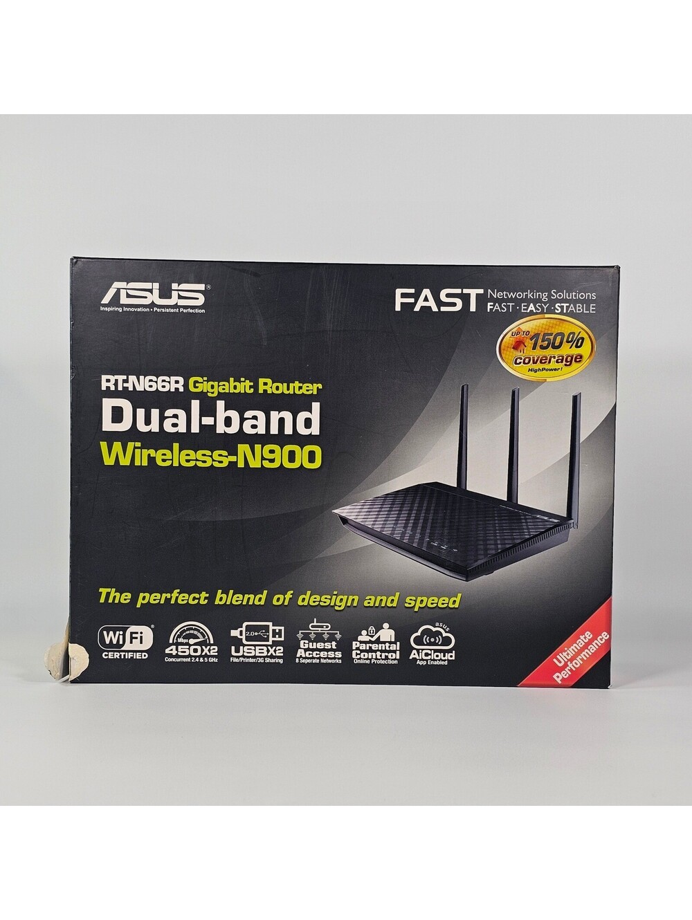 ASUS RT-N66R Dual-Band Wireless-N900 Gigabit Router Black RT-N66U RT-N66W